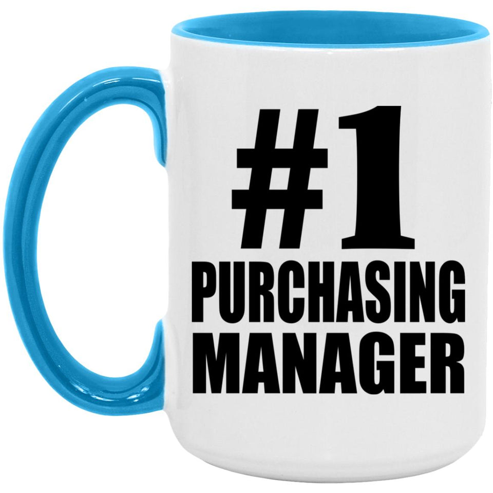 Number One #1 Purchasing Manager - 15oz Accent Mug Blue