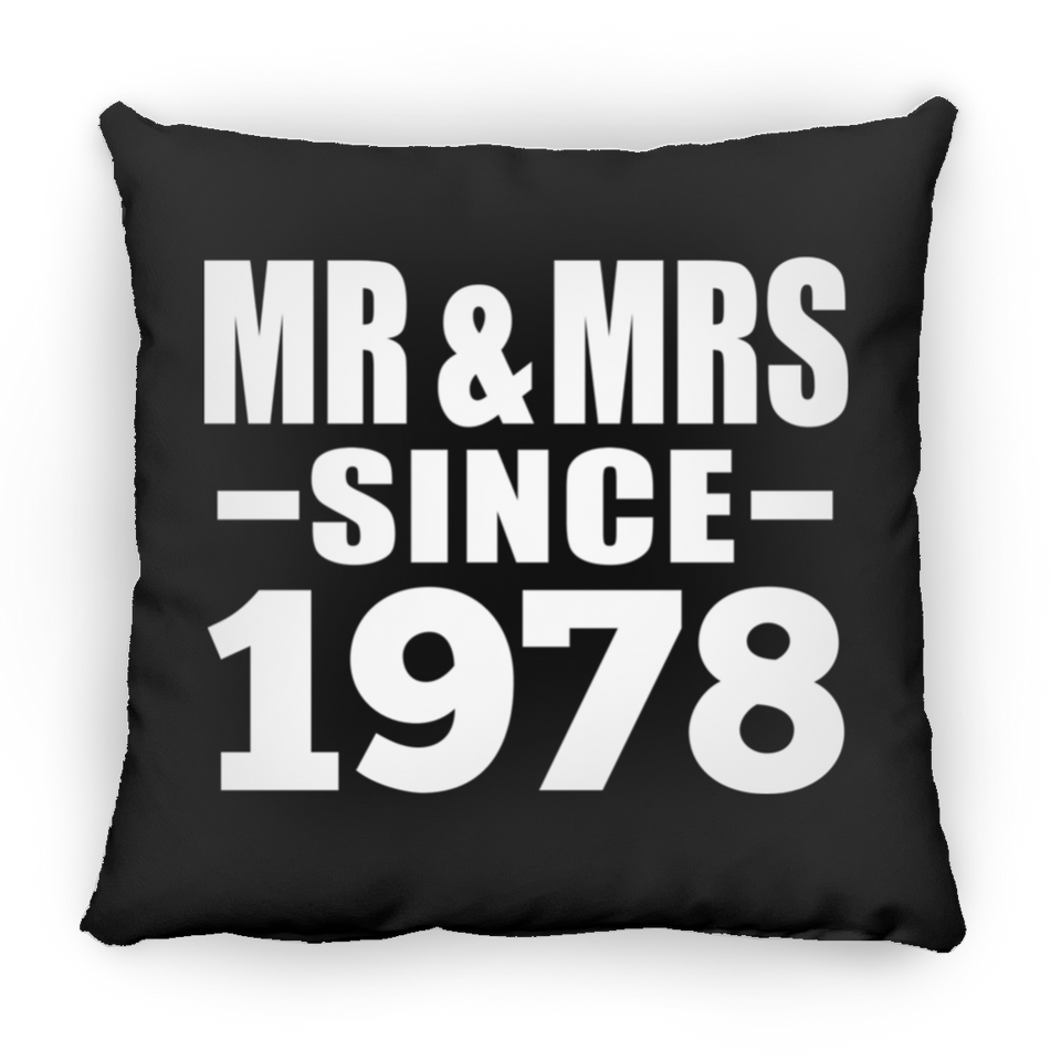 46th Anniversary Mr & Mrs Since 1978 - Throw Pillow Black