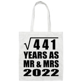 21st Anniversary Square Root of 441 Years As Mr & Mrs 2022 - Tote Bag White