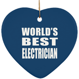 World's Best Electrician - Heart Ornament