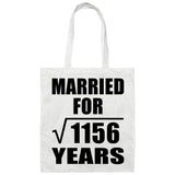34th Anniversary Married For Square Root of 1156 Years - Tote Bag White