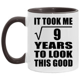 3rd Birthday Took Square Root of 9 Years To Look Good - 11oz Accent Mug Black