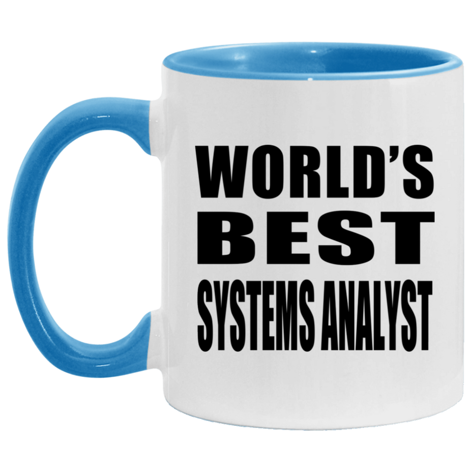 World's Best Systems Analyst - 11oz Accent Mug Blue