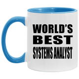 World's Best Systems Analyst - 11oz Accent Mug Blue