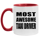Most Awesome Taxi Driver - 11oz Accent Mug Red