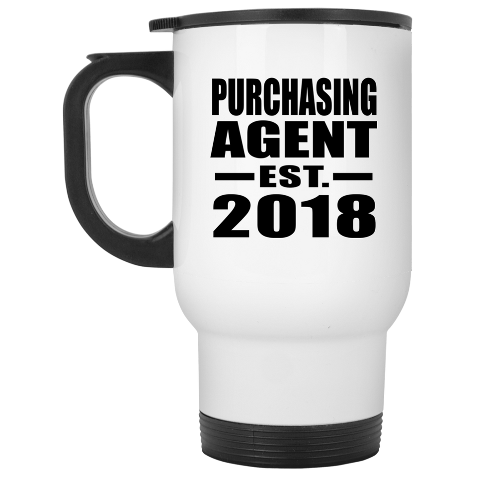 Purchasing Agent Established EST. 2018 - White Travel Mug