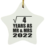 2nd Anniversary Square Root of 4 Years As Mr & Mrs 2022 - Star Ornament