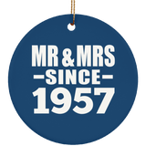 67th Anniversary Mr & Mrs Since 1957 - Circle Ornament