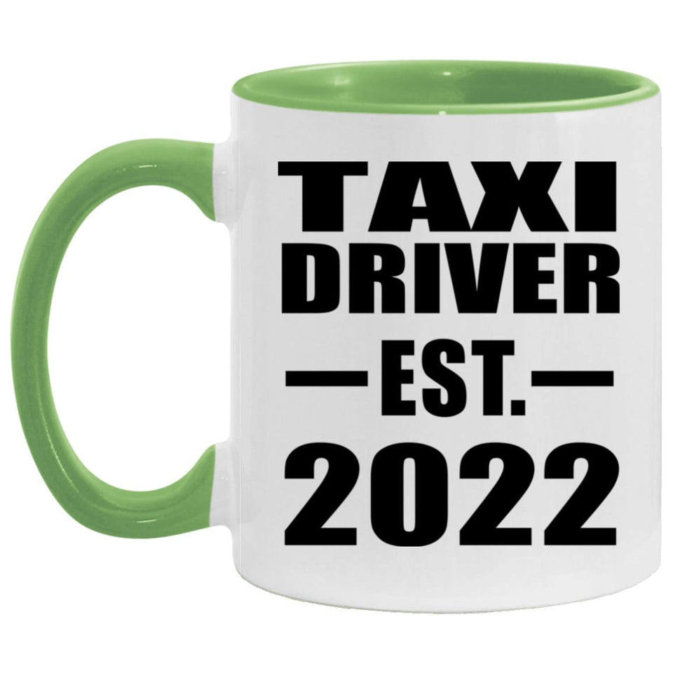 Taxi Driver Established EST. 2022 - 11oz Accent Mug Green