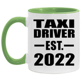 Taxi Driver Established EST. 2022 - 11oz Accent Mug Green