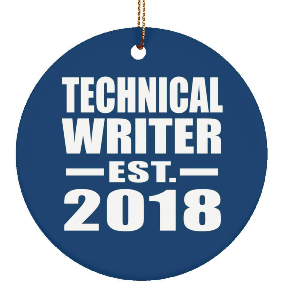 Technical Writer Established EST. 2018 - Circle Ornament