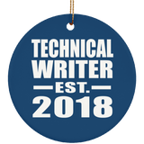 Technical Writer Established EST. 2018 - Circle Ornament
