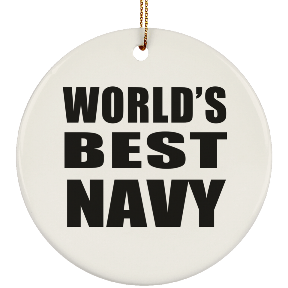 World's Best Navy - Circle Ornament