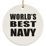 World's Best Navy - Circle Ornament