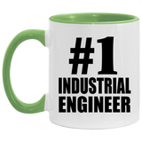 Number One #1 Industrial Engineer - 11oz Accent Mug Green