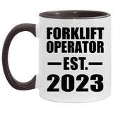Forklift Operator Established EST. 2023 - 11oz Accent Mug Black