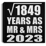 43rd Anniversary Square Root of 1849 Years As Mr & Mrs 2023 - Canvas Square