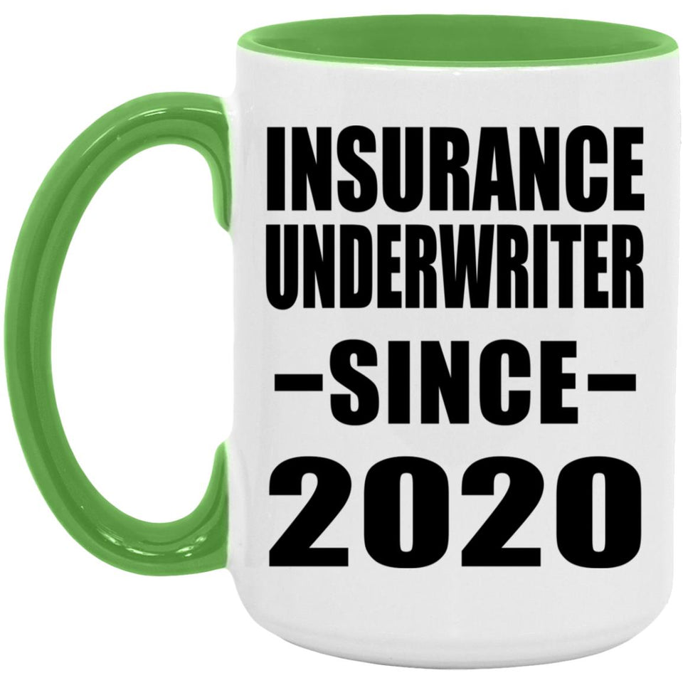 Insurance Underwriter Since 2020 - 15oz Accent Mug Green