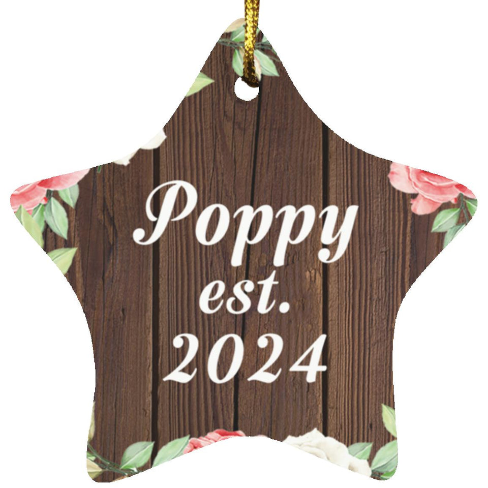 Poppy Established Est. 2024 - Star Ornament A