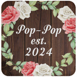 Pop Pop Established Est. 2024 - Drink Coaster A