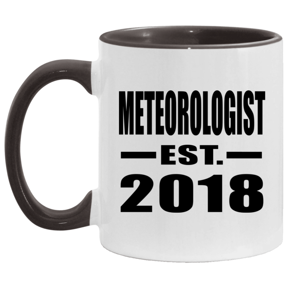 Meteorologist Established EST. 2018 - 11oz Accent Mug Black