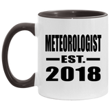 Meteorologist Established EST. 2018 - 11oz Accent Mug Black