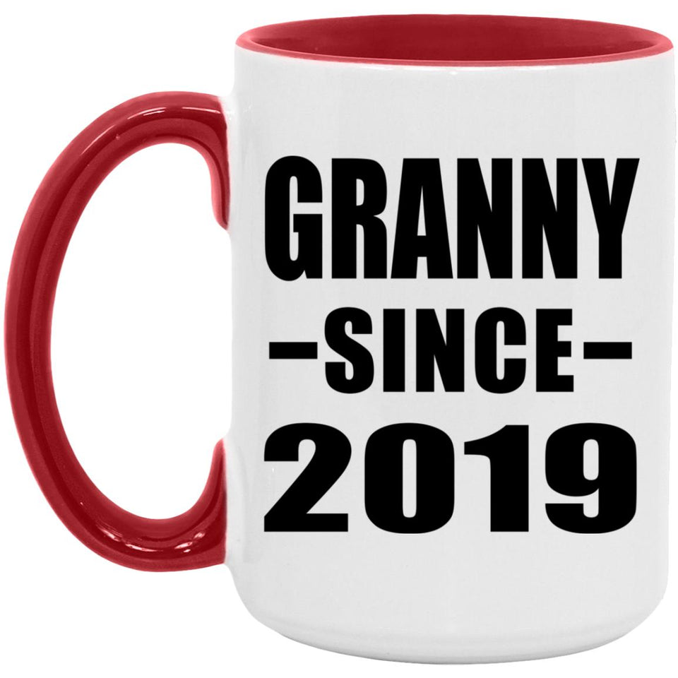 Granny Since 2019 - 15oz Accent Mug Red