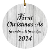 First Christmas As Grandma & Grandpa 2024 - Circle Ornament F