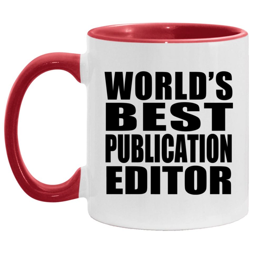 World's Best Publication Editor - 11oz Accent Mug Red
