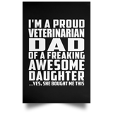 Proud Veterinarian Dad Of Awesome Daughter - Poster Portrait