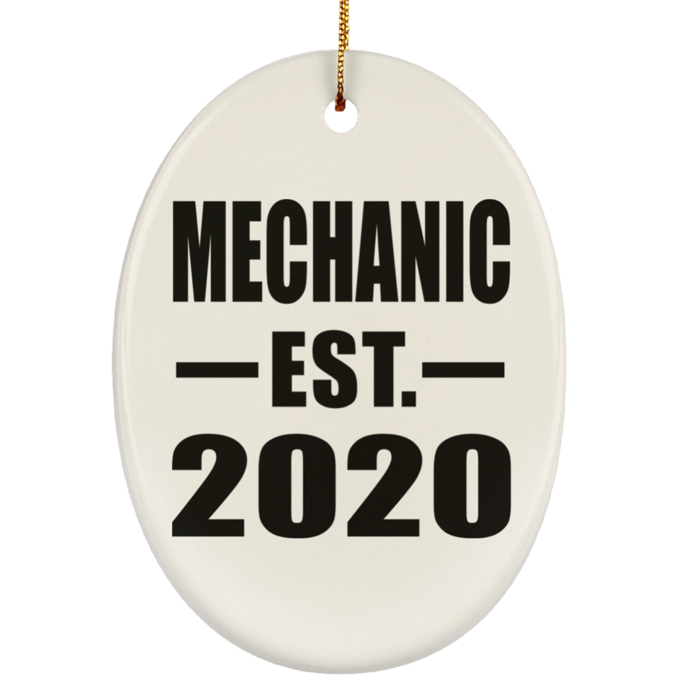 Mechanic Established EST. 2020 - Oval Ornament