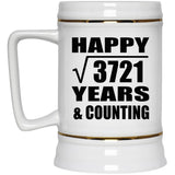 Happy 61st Anniversary Square Root of 3721 Years & Counting - Beer Stein