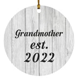 Grandmother Established Est. 2022 - Circle Ornament F