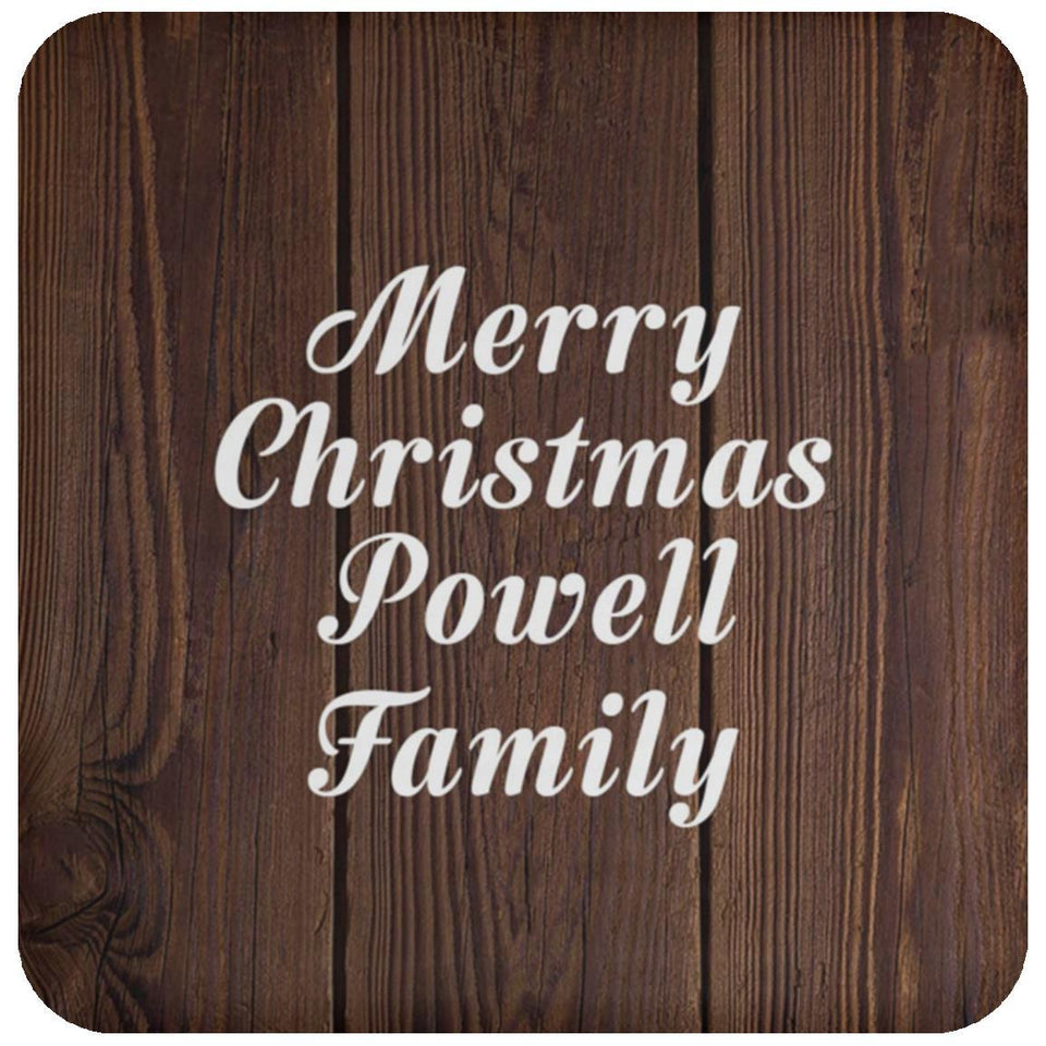 Merry Christmas Powell Family - Drink Coaster D