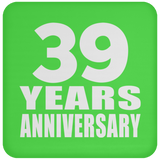 39th Anniversary 39 Years - Drink Coaster