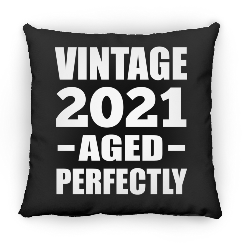 3rd Birthday Vintage 2021 Aged Perfectly - Throw Pillow Black