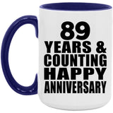 Happy 89th Anniversary 89 Years & Counting - 15oz Accent Mug Purple