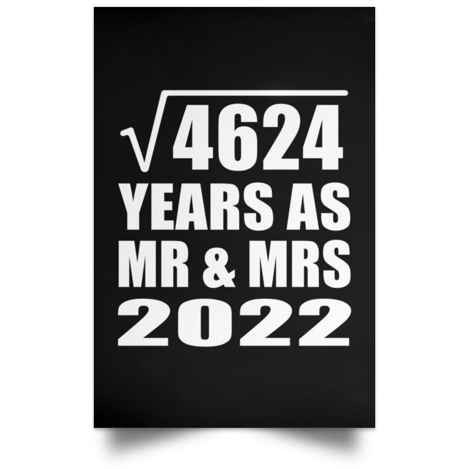 68th Anniversary Square Root of 4624 Years As Mr & Mrs 2022 - Poster Portrait