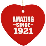 103rd Birthday Amazing Since 1921 - Heart Ornament