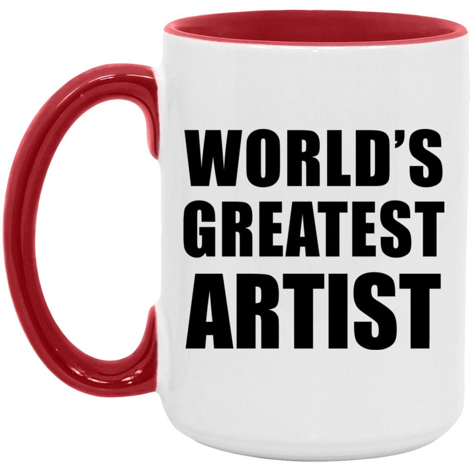 World's Greatest Artist - 15oz Accent Mug Red