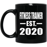 Fitness Trainer Established EST. 2020 - 11oz Coffee Mug Black