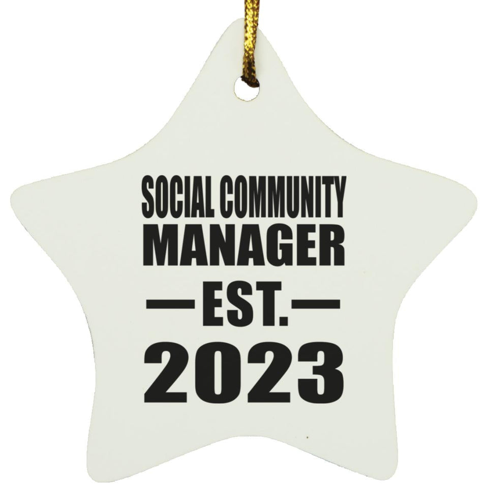 Social Community Manager Established EST. 2023 - Star Ornament