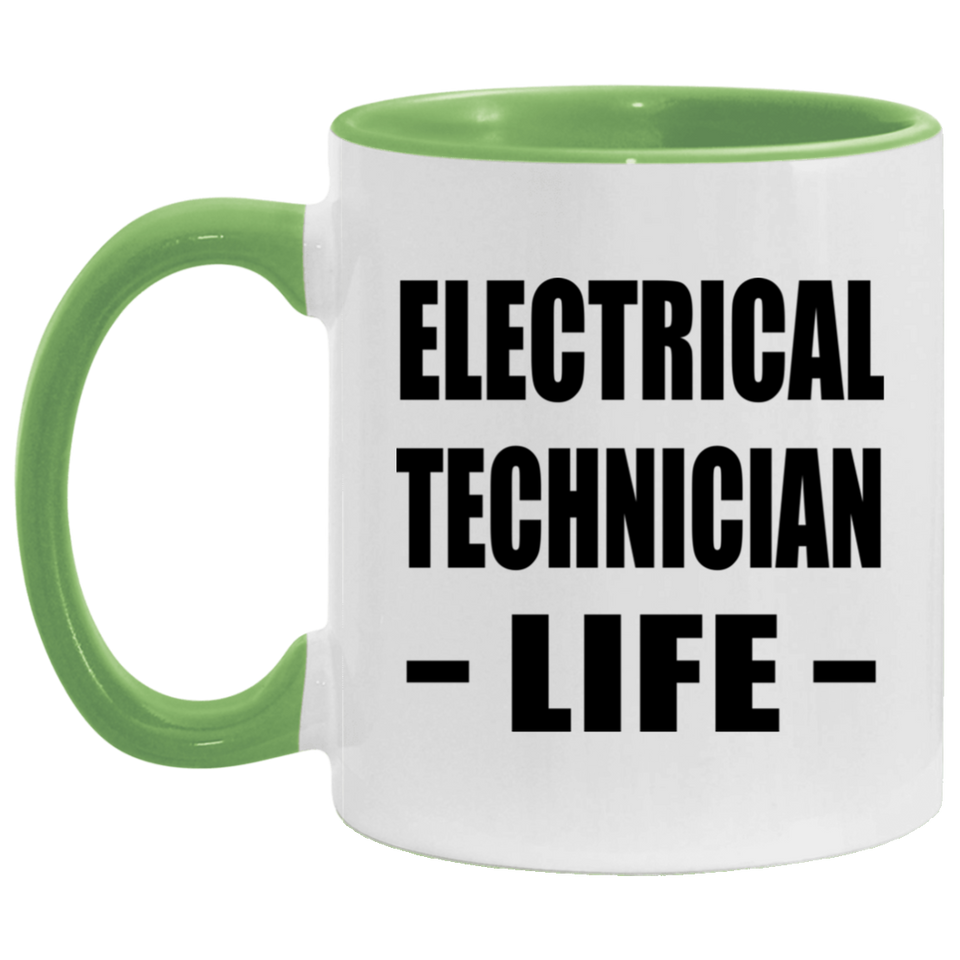 Electrical Technician Life - 11oz Accent Mug Green