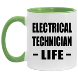 Electrical Technician Life - 11oz Accent Mug Green
