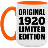 104th Birthday Original 1920 Limited Edition - 15oz Accent Mug Orange