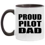 Proud Pilot Dad - 11oz Accent Mug Black