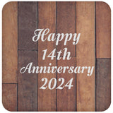 Happy 14th Anniversary 2024 - Drink Coaster E