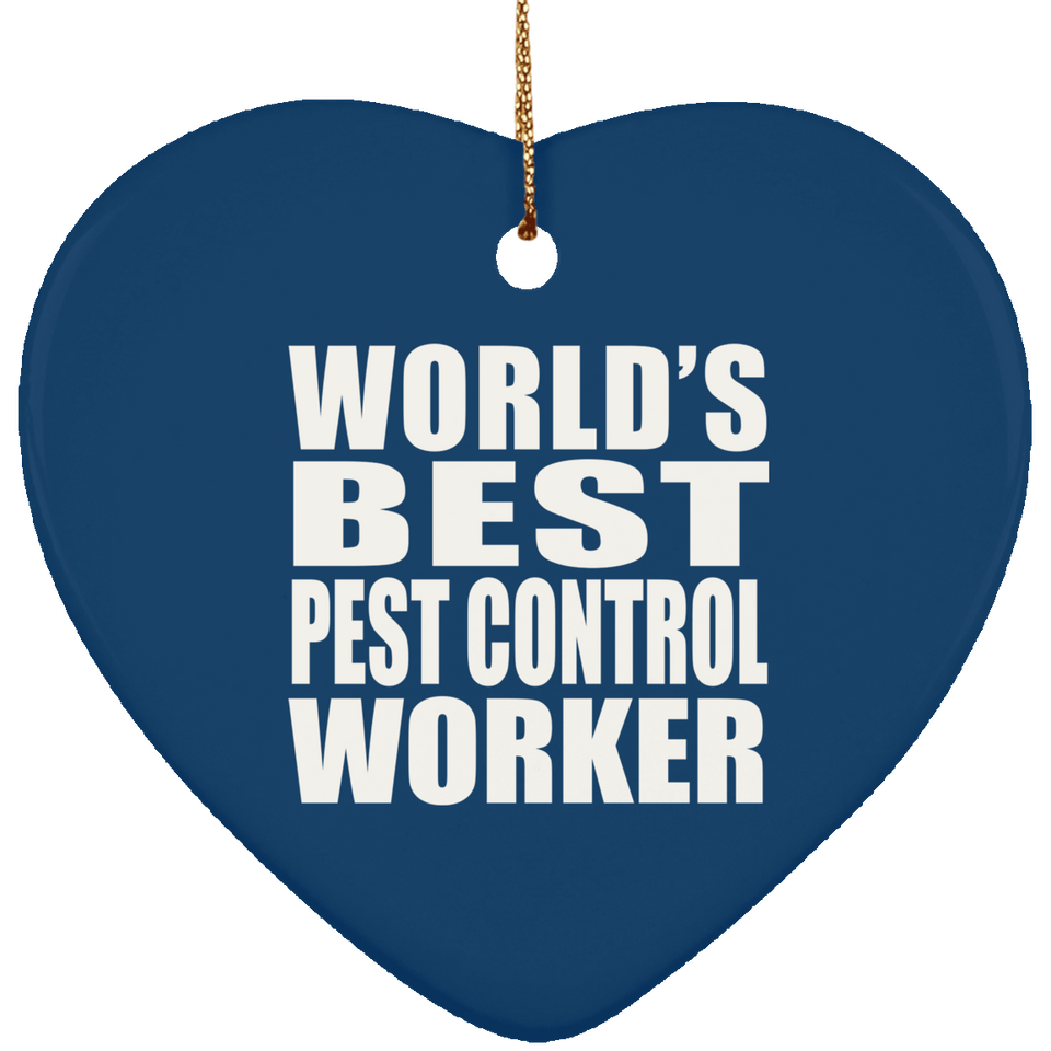 World's Best Pest Control Worker - Heart Ornament