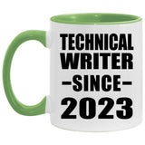 Technical Writer Since 2023 - 11oz Accent Mug Green