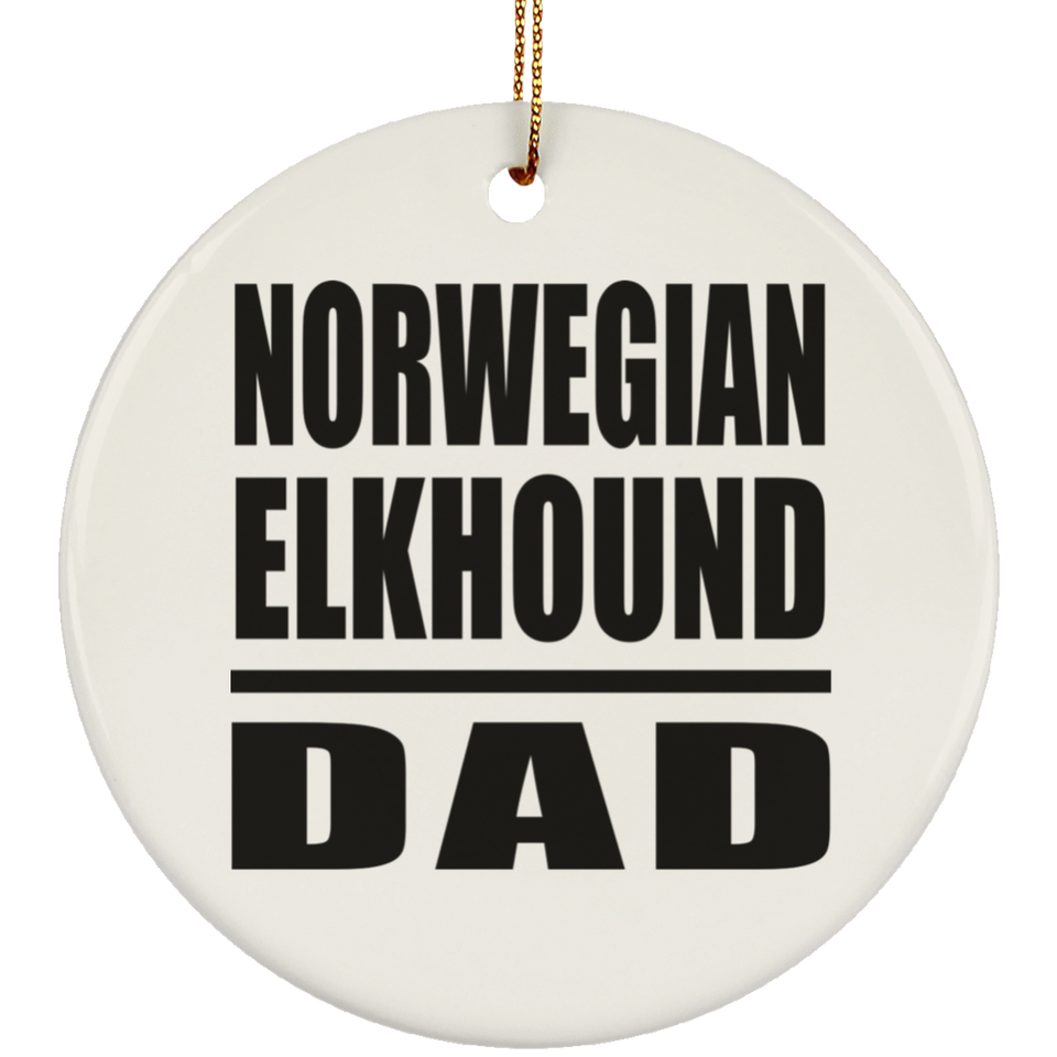 Norwegian Elkhound Dad - Circle Ornament